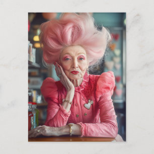 Expression of Love Kiss of Timeless Grace in Pink Postcard