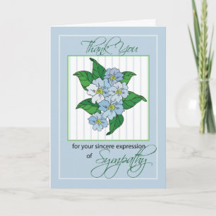 Expression of Sympathy Thank You with Blue Flowers Card