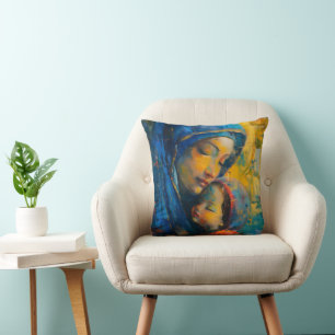 Expressionism Mary and Jesus Cushion