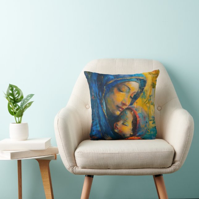 Expressionism Mary and Jesus Cushion (Chair)