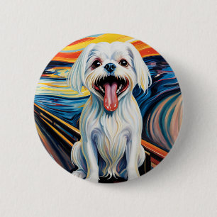 Expressionist Angst Painting German Shepherd 6 Cm Round Badge
