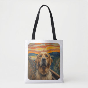 Expressionist Angst Painting Golden Retriever Tote Bag