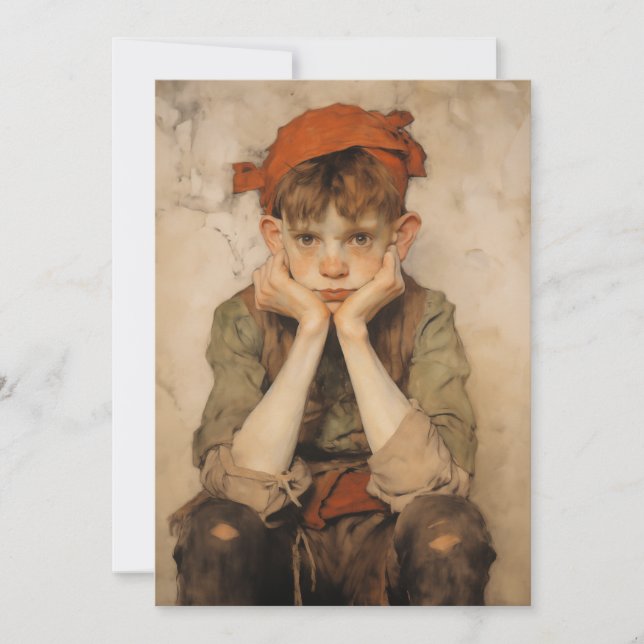 Expressionist Christmas Elf 2 Holiday Card (Front)