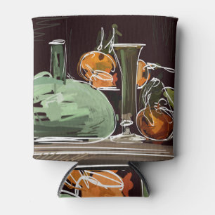 Expressionist Fruit Wine Green Vase Can Cooler