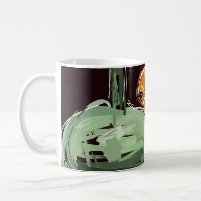 Expressionist Fruit Wine Green Vase Coffee Mug (Left)