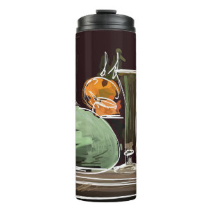 Expressionist Fruit Wine Green Vase Thermal Tumbler