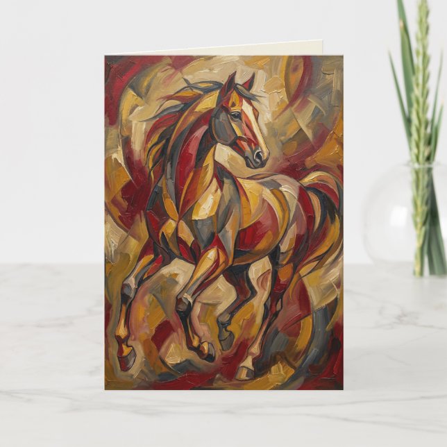 Expressionist Horse – Bold Modern Art Blank Card (Front)