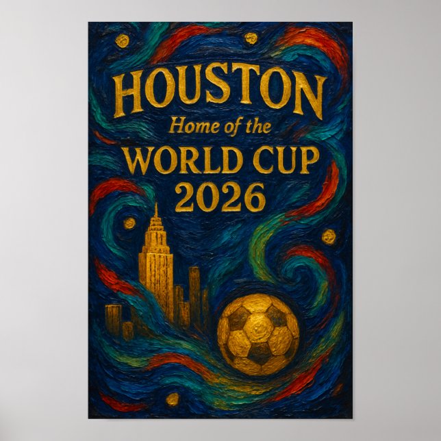 Expressionist Houston World Cup Deep Night Art Poster (Front)