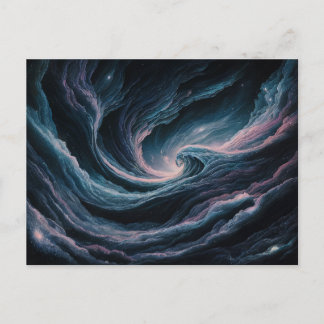 Expressionist Illustration of a Cosmic Ocean Postcard