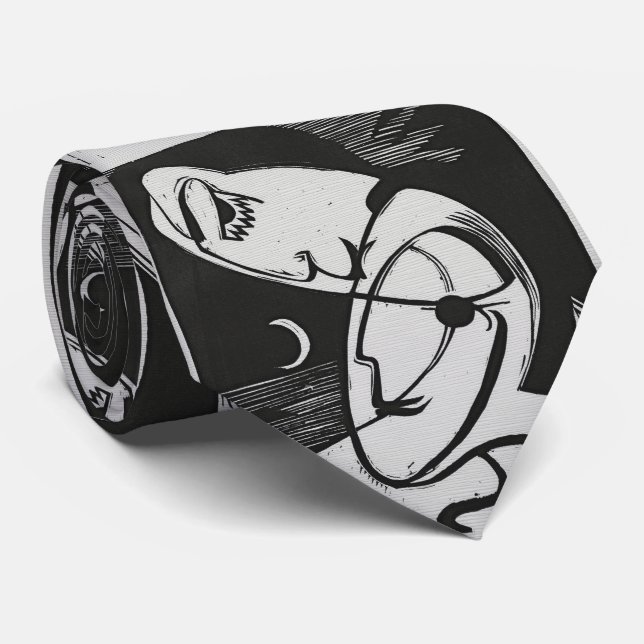 Expressionist Lines – Raw Form Tie (Rolled)