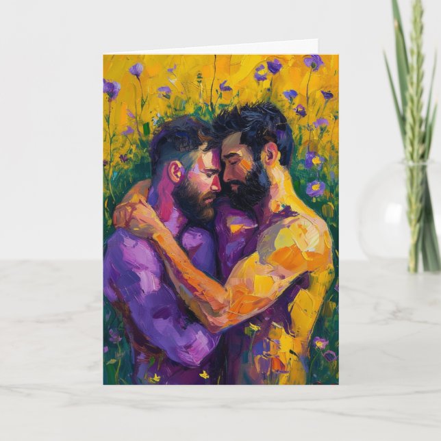 Expressionist Oil Embrace Card (Front)
