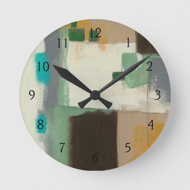 Expressionist Painting with Heavy Brush Strokes Round Clock (Front)
