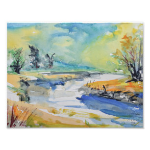 Expressionist River Landscape Photo Print