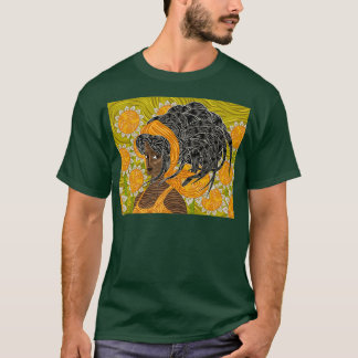 expressionist scene african girl with sunflowers T-Shirt