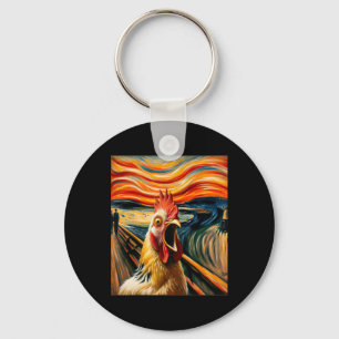 Expressionist Scream Parody Funny Painting Art Hum Key Ring