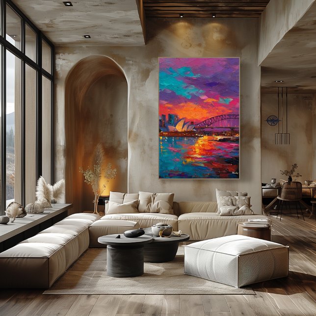 Expressionist Sydney Skyline Vibrant Harbor City Poster (Creator Uploaded)