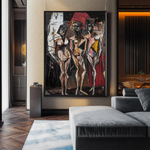 Expressionist The Three Graces – Bold Contemporary Poster