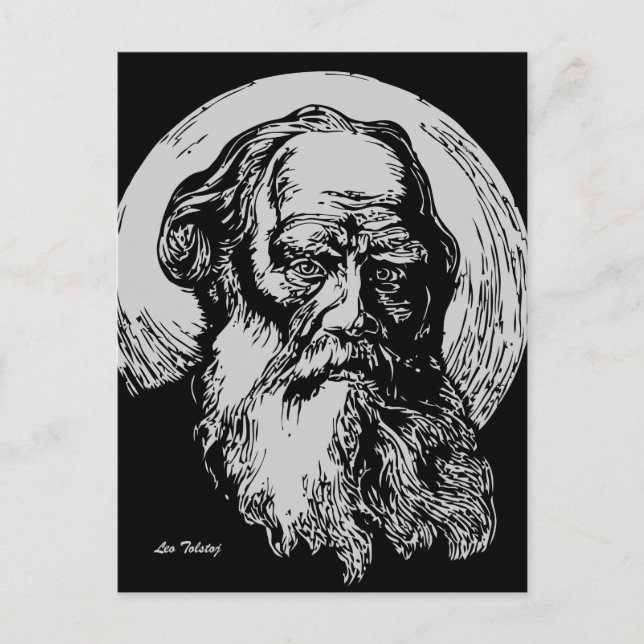 Expressionist Vector Art Leo Tolstoy Postcard (Front)