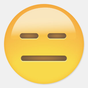 Expressionless Face Emoji Classic Round Sticker