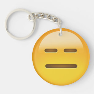 Expressionless Face Emoji Key Ring