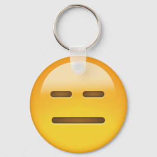 Expressionless Face Emoji Key Ring