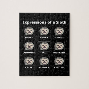 Expressions Moods Of A Slow And Lazy Sloth Jigsaw Puzzle