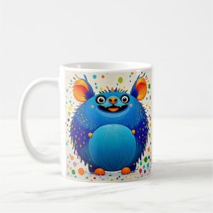 Expressive abstract animal art design colourful coffee mug