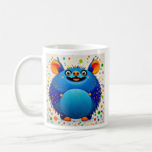 Expressive abstract animal art design colourful coffee mug