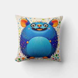Expressive abstract animal art design colourful cushion