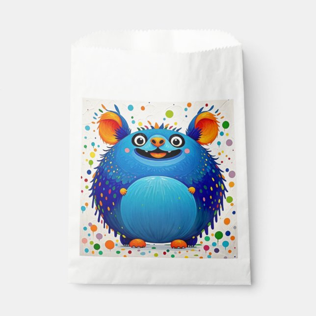 Expressive abstract animal art design colourful favour bag (Front)