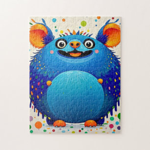 Expressive abstract animal art design colourful jigsaw puzzle
