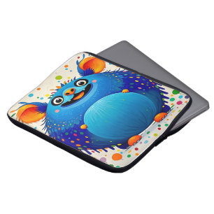 Expressive abstract animal art design colourful laptop sleeve