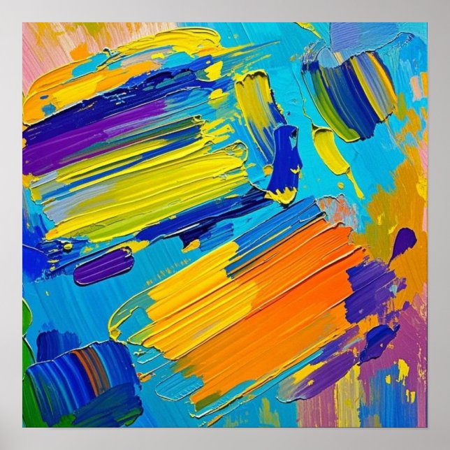 Expressive abstract art design wall decor poster (Front)