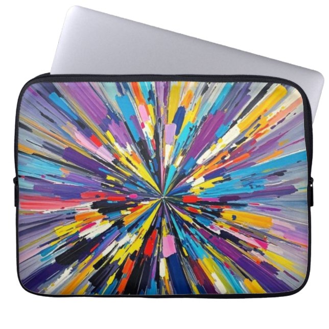 Expressive abstract art design wall decor poster laptop sleeve (Front)