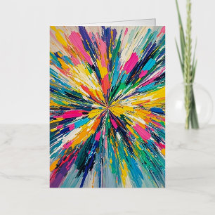 Expressive abstract colourful foil greeting card