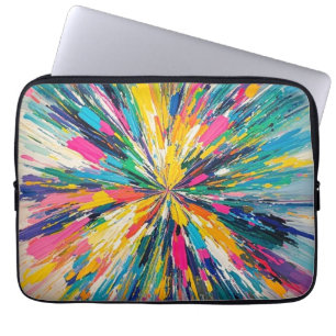 Expressive abstract colourful wall art poster deco laptop sleeve