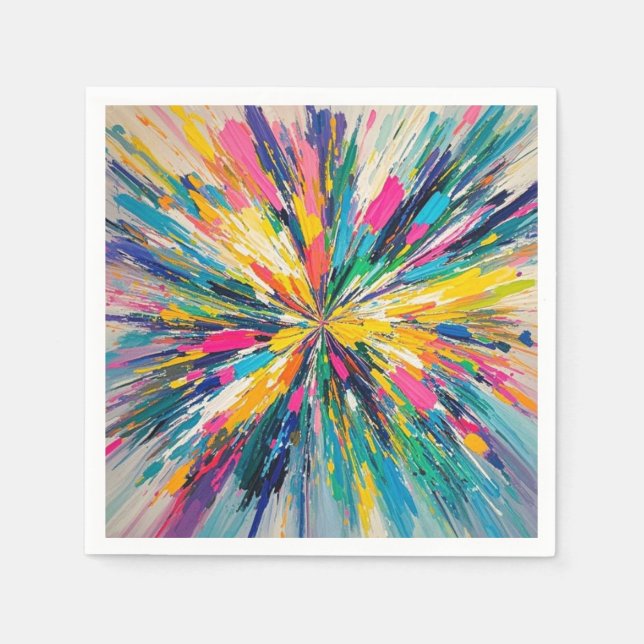 Expressive abstract colourful wall art poster deco napkin (Front)