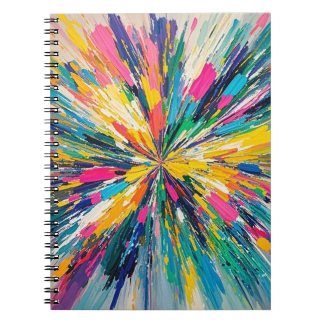 Expressive abstract colourful wall art poster deco notebook (Front)