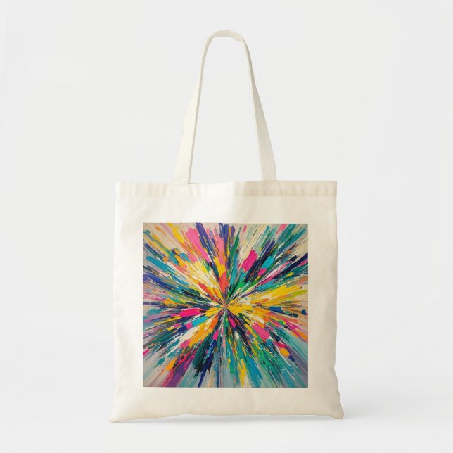 Expressive abstract colourful wall art poster deco tote bag (Front)