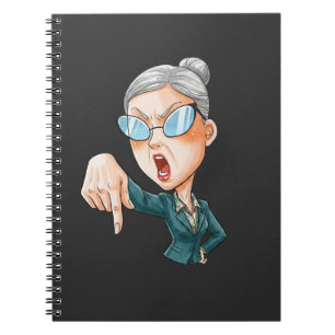 Expressive Angry Woman Art Notebook
