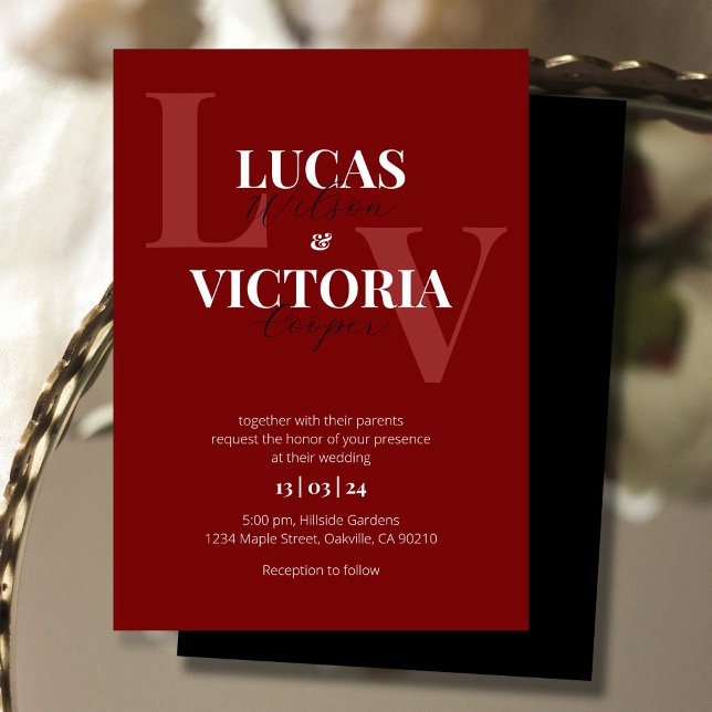Expressive Black and Red Wedding  Invitation (Creator Uploaded)