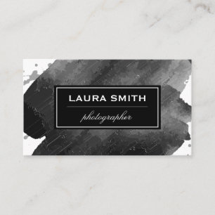 Expressive Black White Business Card