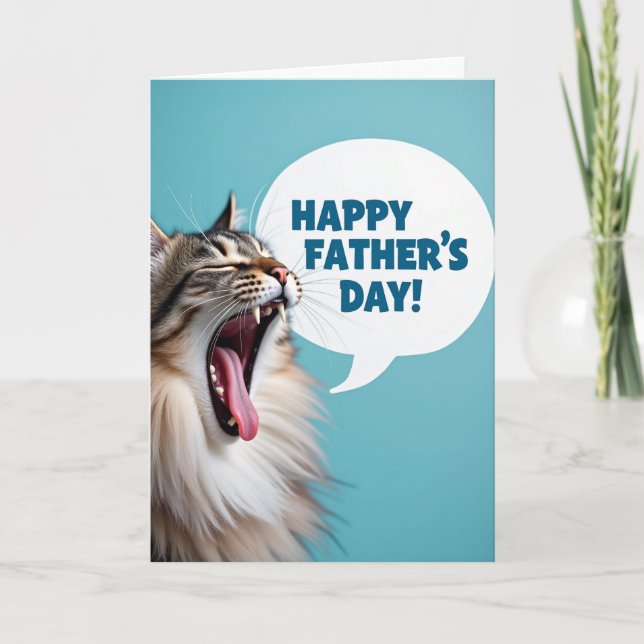 Expressive Cat Fathers Card (Front)