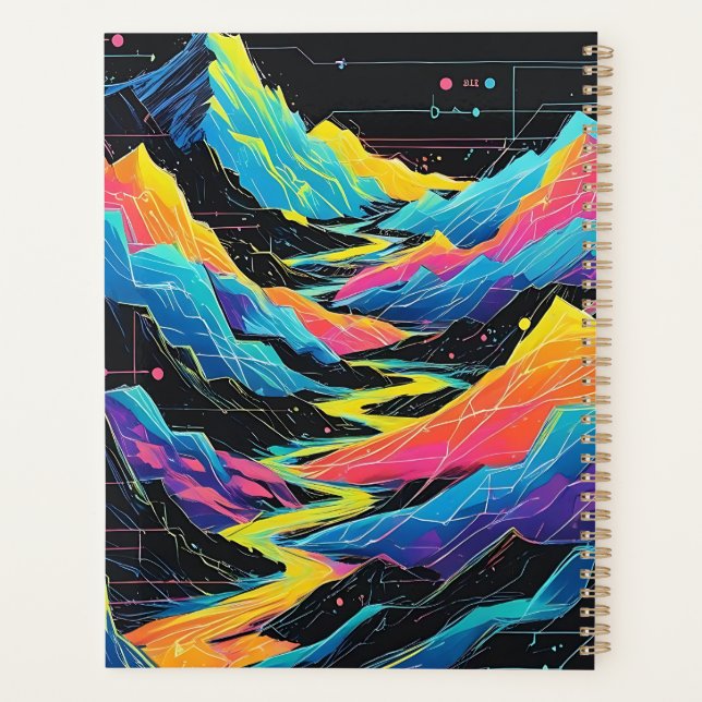 Expressive Color Pencil Digital Code Landscape  Planner (Back)