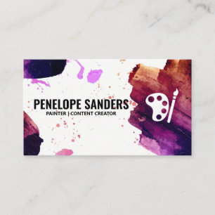 Expressive Colour Brushed Artist Business Card