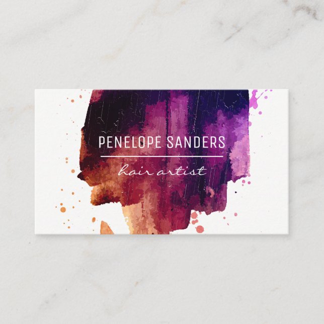 Expressive Colour Brushed Business Card (Front)