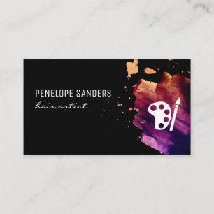 Expressive Colour Brushed   Paint Brush  Business Card