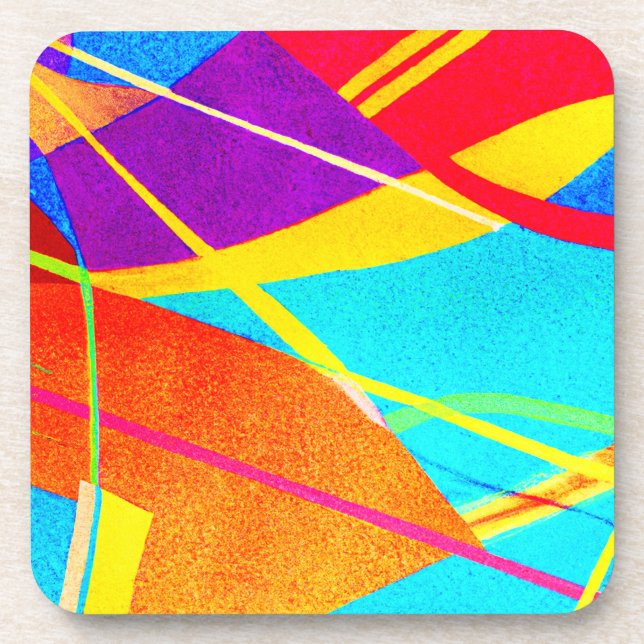 Expressive Colour Pattern Coaster (Front)