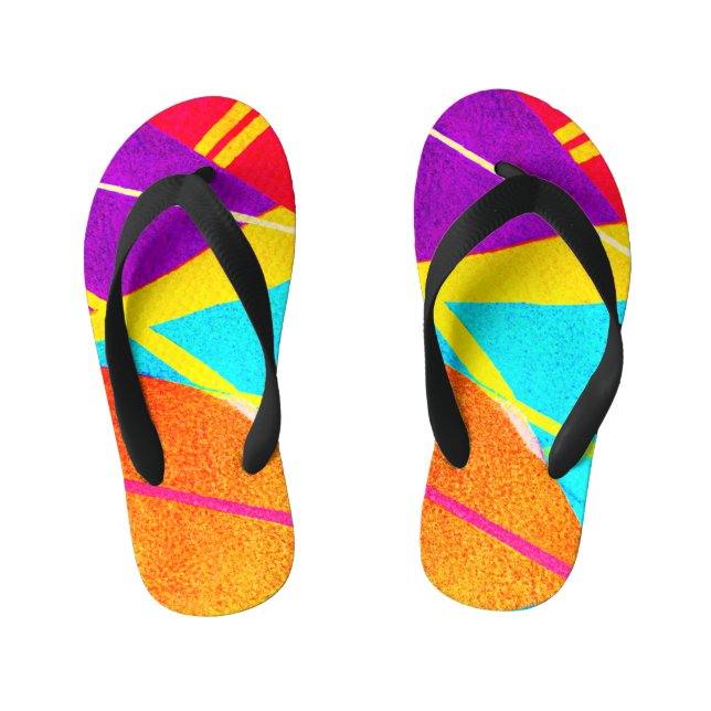 Expressive Colour Pattern Kid's Thongs (Footbed)
