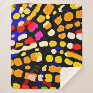 Expressive Colour Play Pattern Sherpa Blanket